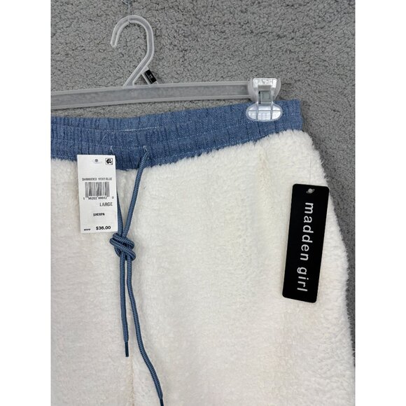 Madden Girl Juniors' Sherpa Denim Star Fleece Jogger Pants Large Multicolor NWTs - Picture 6 of 8
